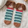 1Pair Thick Socks Cartoon Floor Socks Warm Coral Fleece Socks Comfortable Sleep Socks Skin-friendly Sausage Dog