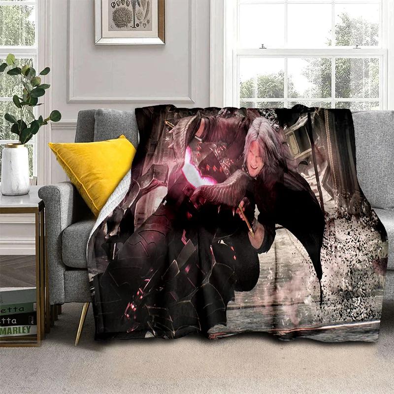 3D DMC Game D-Devil May Cry Gamer Blanket,Soft Throw Blanket for Home Bedroom Bed Sofa Picnic Travel Office Cover Blanket Kids