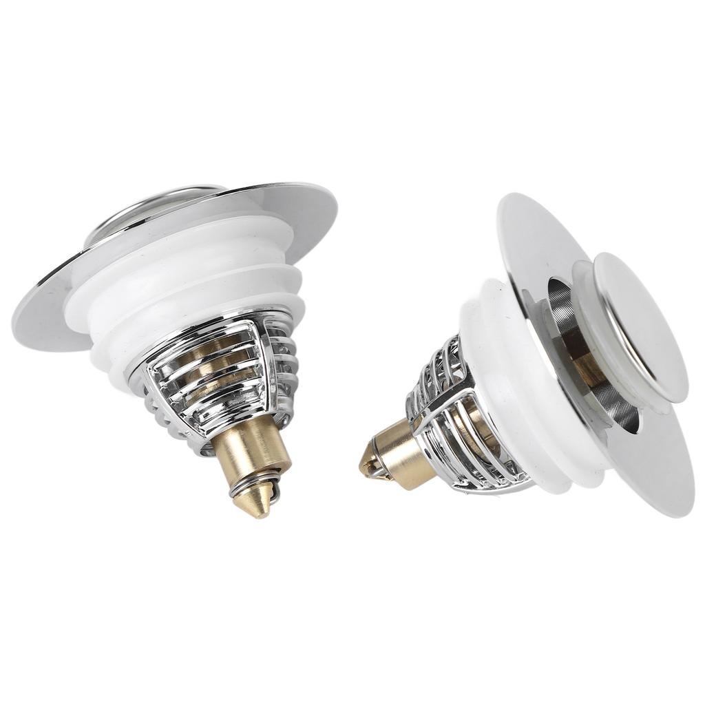 2Pcs Bathroom Sink Stopper Basin Pop Up Sink Drain Strainer Plug for Washbasin Bathroom