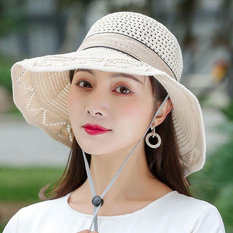 Washable Folding Hat for Summer Ladies, Sunshade Hat, Sun Hat, Large Eave Beach Cooling Hat, Basin Hat
