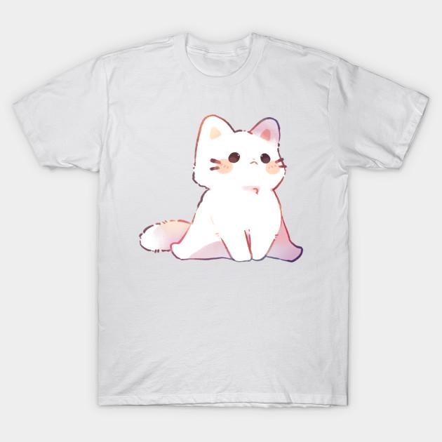 

Men Black Print T-shirt Sitting Kitty No-Cut Transfer Paper Print Cotton Tshirt 2XL білий