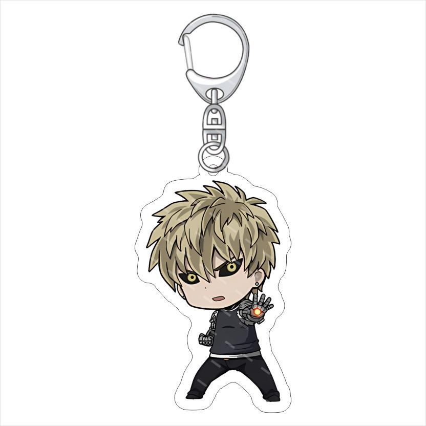 One-Punch Man Characters Acrylic Keychain: King, Saitama, Genos & Garou Charm