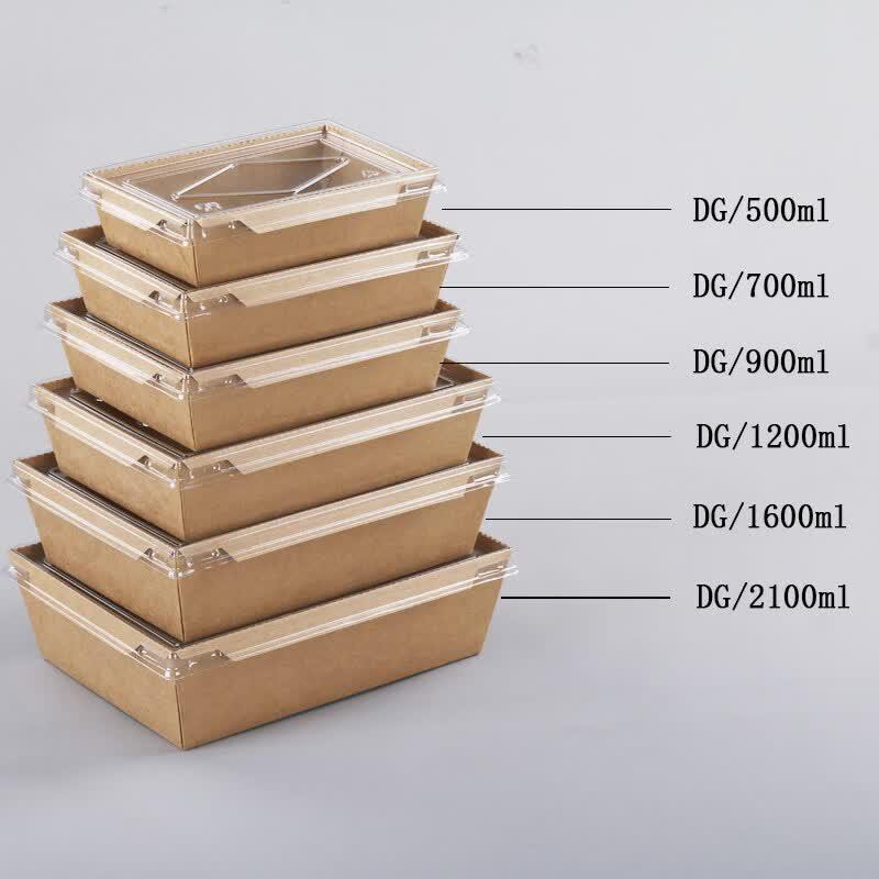 Disposable Kraft Paper Rectangular Takeout Container