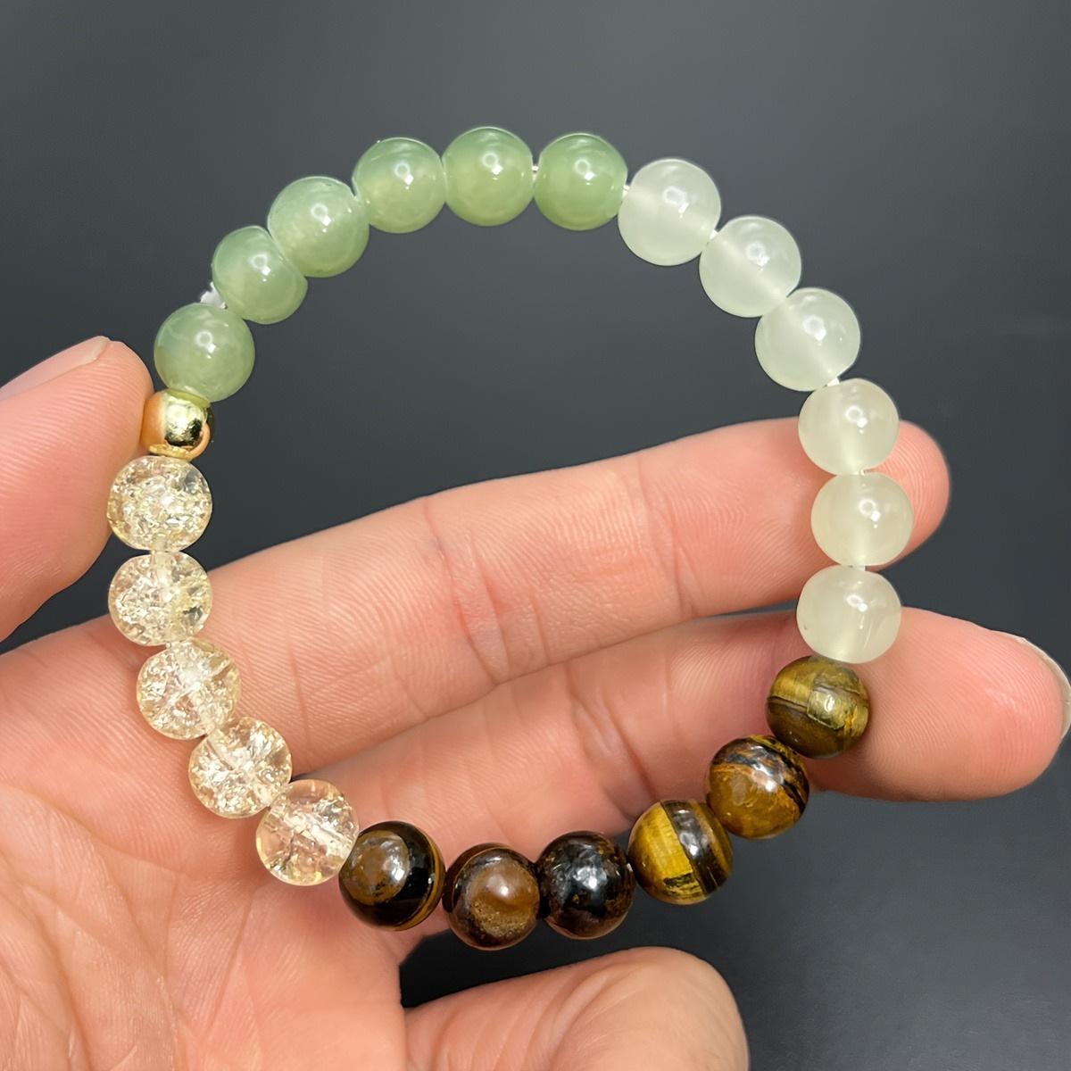 

Кристальный браслет из натурального камня Браслет из бусин One Size зелёный