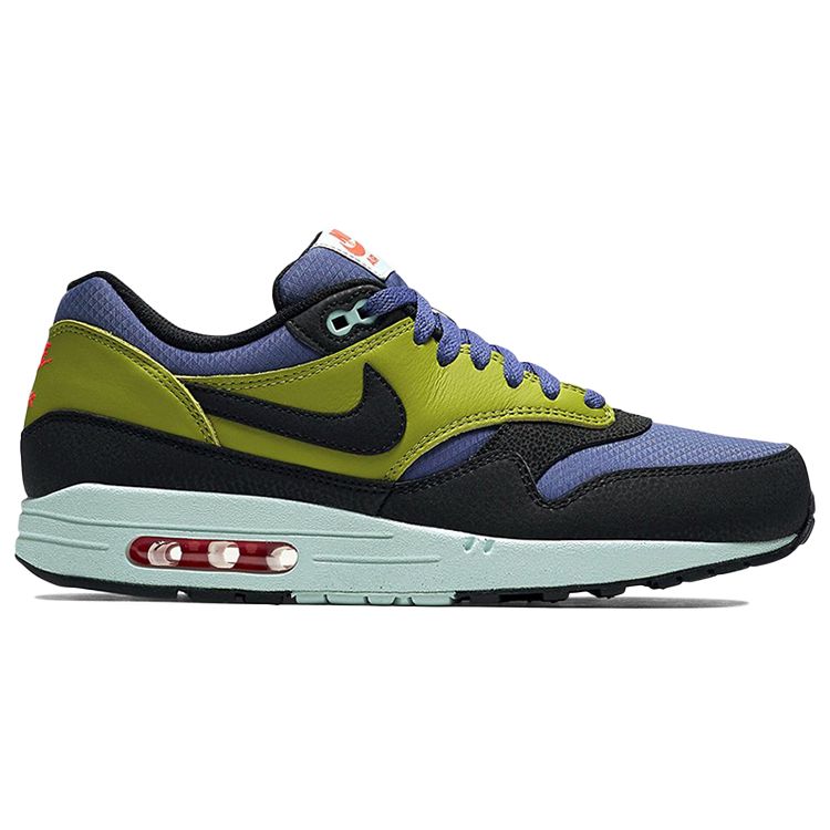 Nike Air Max 1 Comfortable Breathable Leather Low Top Running Shoes Men Sneaker Yellow Purple 537383-403