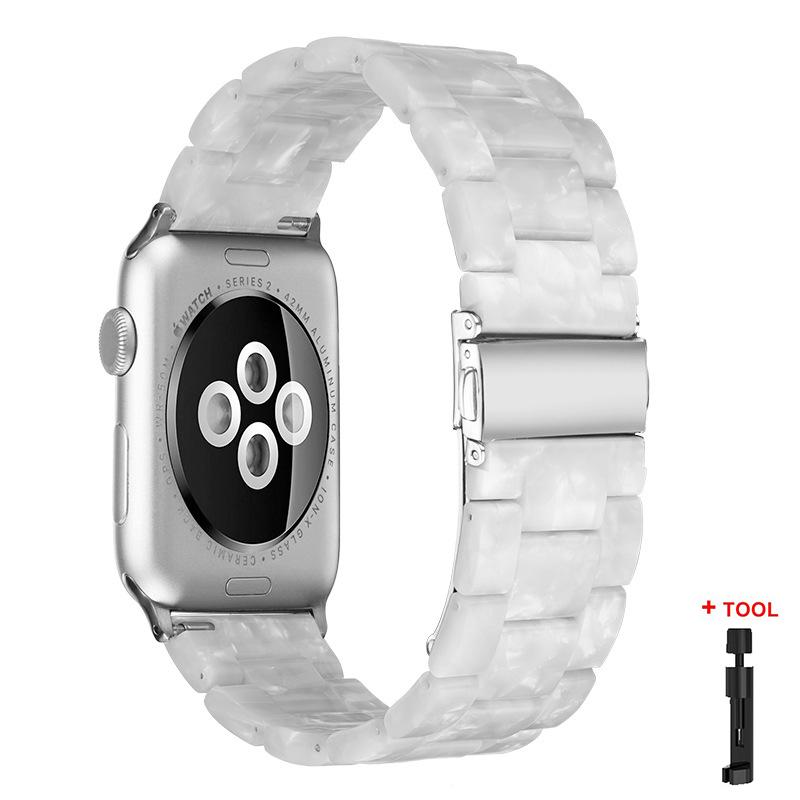 Resin Strap for Apple Watch Band 44mm 40mm 45mm 41mm 38mm 42mm Bracelet Correa iWatch Series 3 4 5 6 Se 7 Replacement Watchband