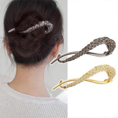 1/3 Stück Hochwertiger Metall-Diamant-Schlitzclip, Figur-8-Drehclip, Hinterkopfplatte, Haarnadel, Temperaments-Haarschmuck