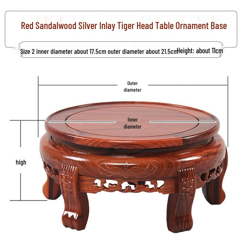 Red Sandalwood Buddha Statue & Vase Stand