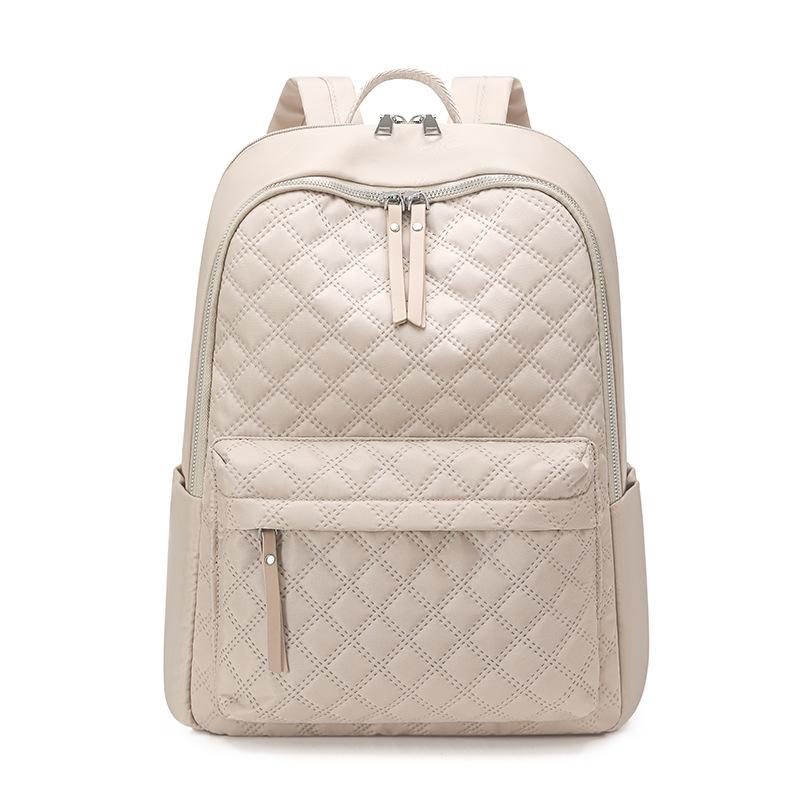 

Lightweight Backpack Women s Quilted Rhombic Large Capacity Backpack бежевий