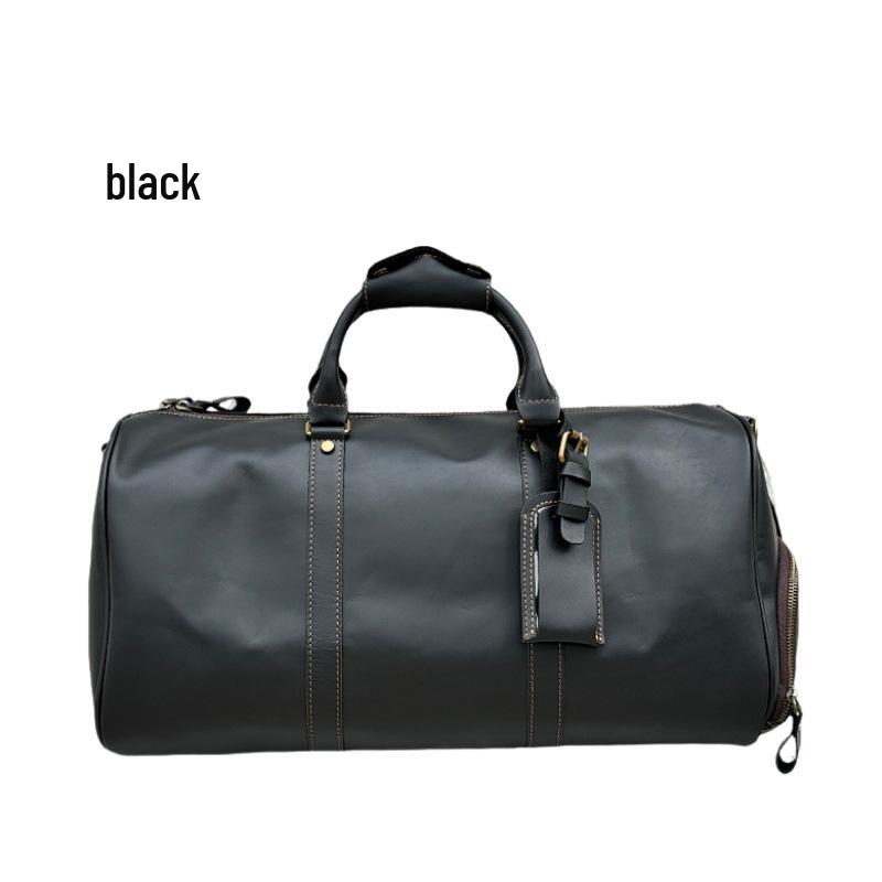 Extra Große Herren-Reisetasche aus echtem Leder mit Schuhfach - Handheld, Umhängegurt, Einzelne Schulter
