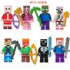 8pcs/lot Minecrafte Creeper Small Building Blocks EnderDragon DIY Steve Cube Skeleton Horse Figures Mini Building Block For Kids
