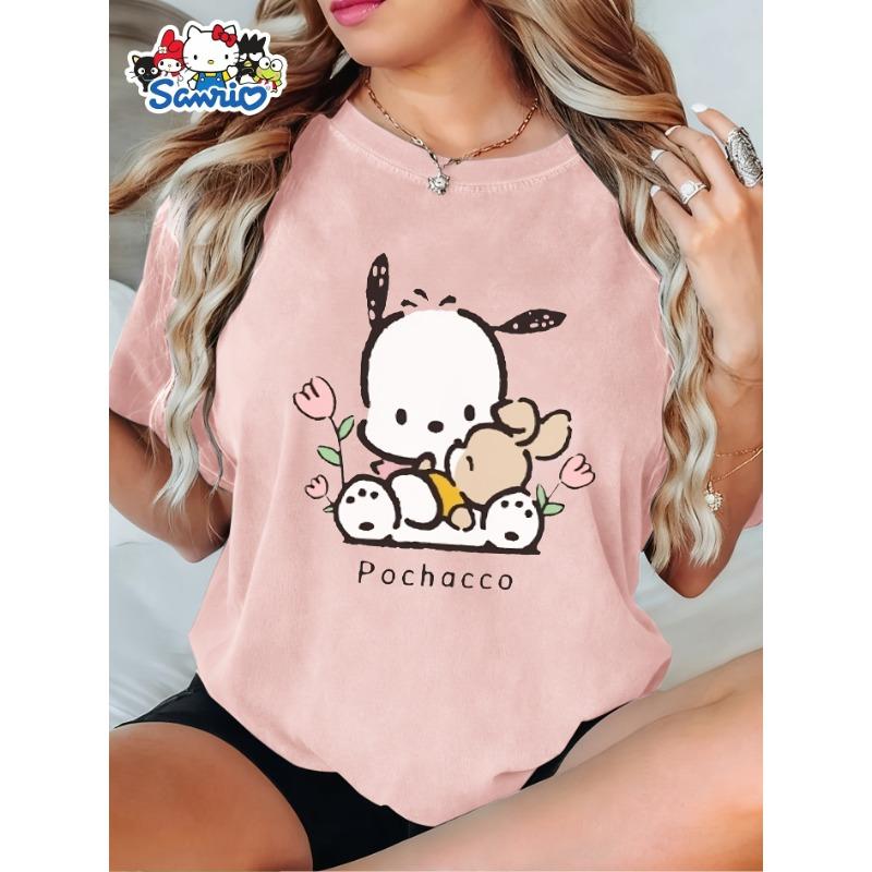 Genuine Sanrio Authorized Women's Elegant Short-sleeves Are Suitable for Daily and Holiday Wear In Spring, Summer and Autumn.