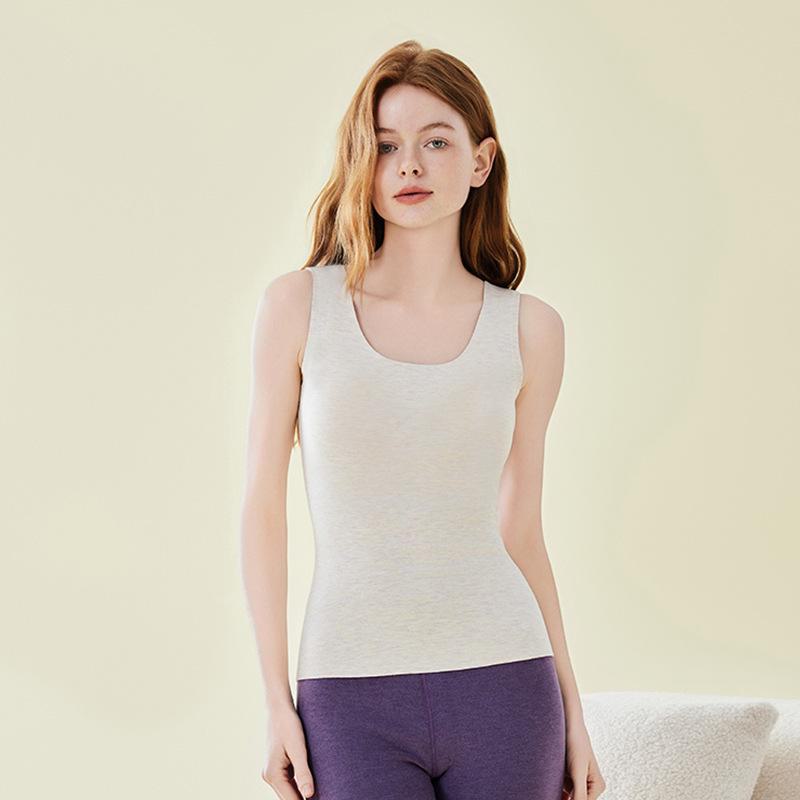 

Женский теплый жилет из шелкового кашемира с нагрудной подкладкой - утолщенный бархат для осени/зимы DD2354-CHB, L