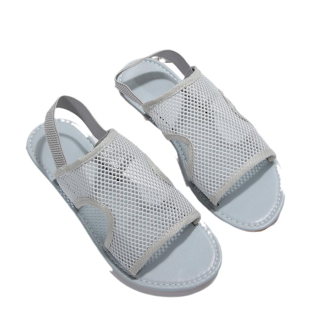 Large Size Sandals Women'S Summer New Flat-Bottomed Breathable Mesh Sandals European And American Cool Slippers