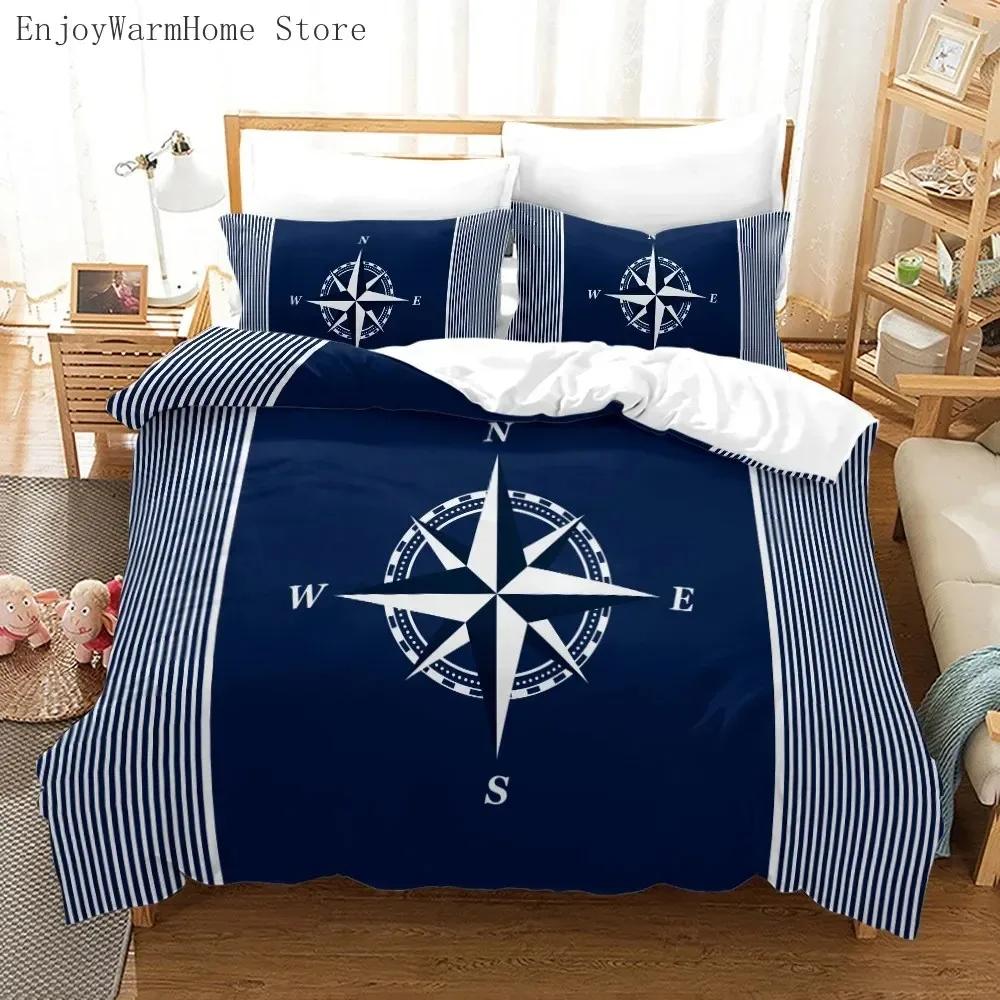 

Comforter Luxury 3D Gold Anchor Print 3 Pcs Nautical Ocean Anchor Bedding Set Full Queen King Size Home Textiles Comforter (quilt)-EU Single(135*200cm)3pcs