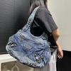Vintage Large Capacity Denim Washed Tote Bag Spice Girl Tote Bag