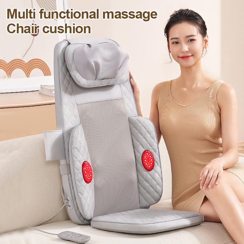 Full Body Shiatsu Massage Cushion for Home & Office Back Relief Seat Hot Compress Kneading Massage Cushion with Plug Converter