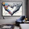 Street Graffiti Abstract Wall Art Poster Sneakers Gestures Love Hearts Lips Pop Mural Modern Home Decor Canvas Pictures Prints