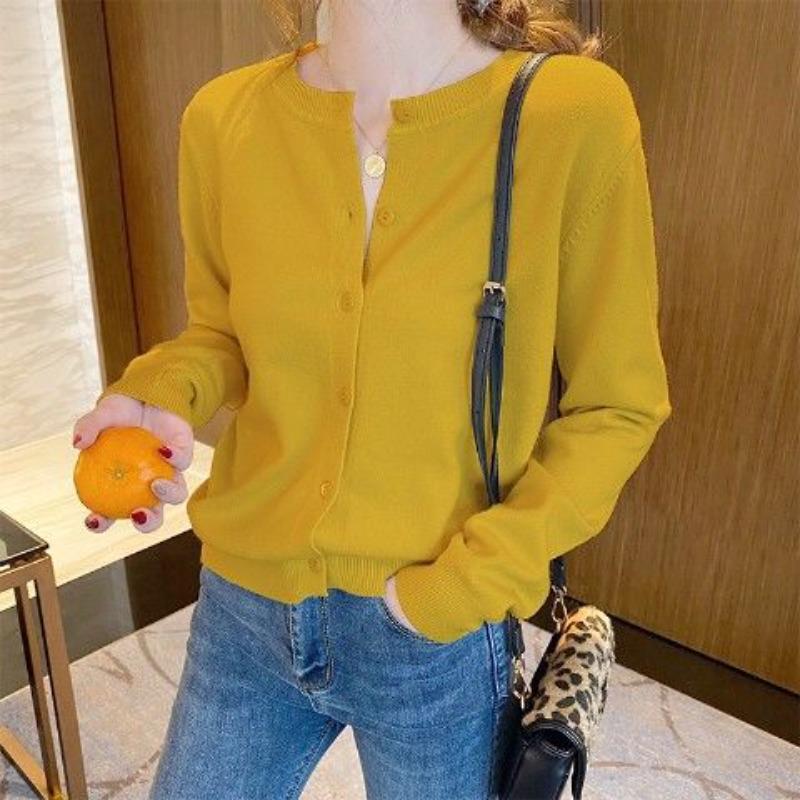 New knitted cardigan women's spring and autumn shawl jacket long-sleeved knitted knitted sweater outer women