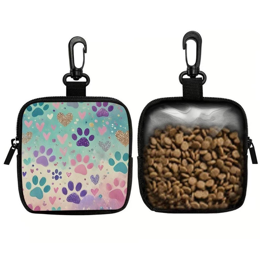 

Transparent Window Dog Snack Bag with Hook Pet Treat Pouch Pet Training Reward Bag Daily Use Style B
