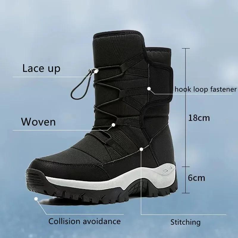 Winter Hiking Shoes Women Snow Boot Plush Fashion Ankle Boots High Top Waterproof Warm Fur Boots Platform