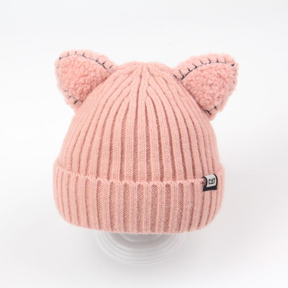 Cute Cat Ears Children's Knitted Hat Winter Warm Beanies Caps New Pullover Hat  Kids