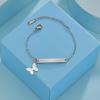 Atoztide Personalized Engrave Baby Name Heart Star Butterfly Date Bracelet Stainless Steel for Women Kid Link Chain Jewelry Gift