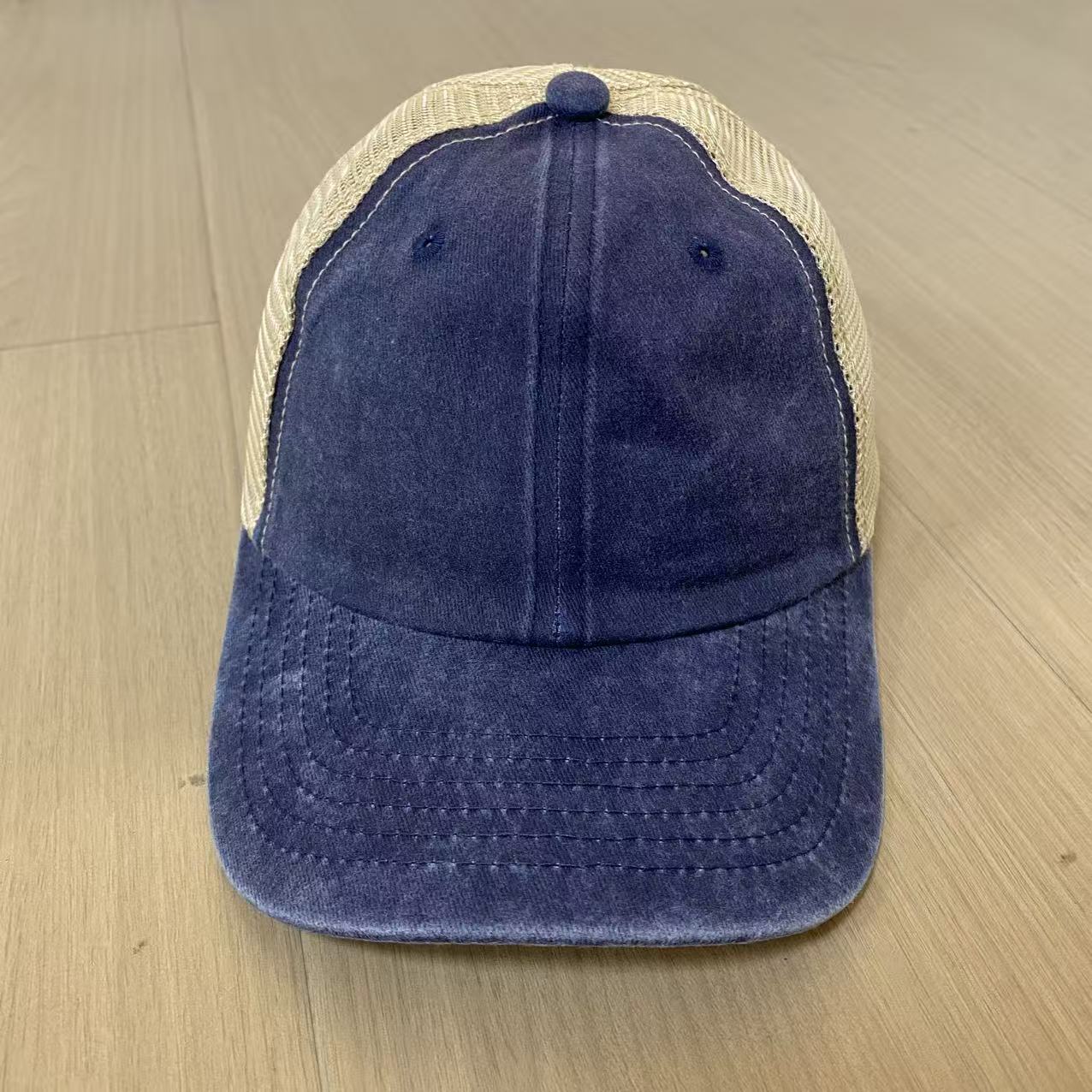Baseball Cap Washed Cotton Solid Color Light Board Mesh Hat Men S And Women S Tide Spring And Summer Sun Hat тёмно-синий