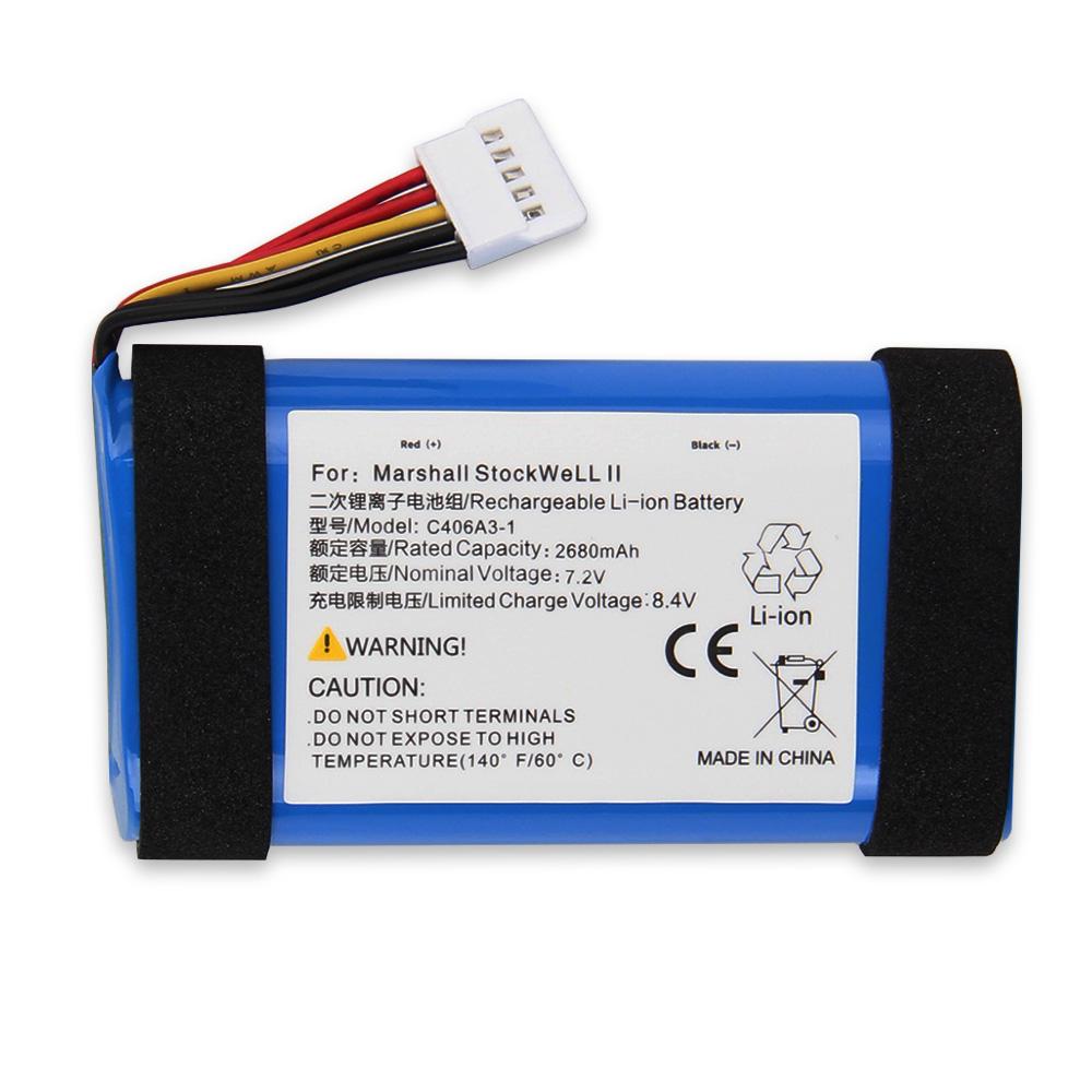 NEW Replacement Battery C406A3-1 C406A1 For Marshall Stockwell II Bluetooth Speaker Batteries