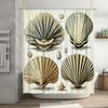 Vibrant Sea Shell Print Shower Curtain for Bathroom Decor 180cm X W235cm / 72inch X H92inch Waterproof Fabric Various Colors Ava