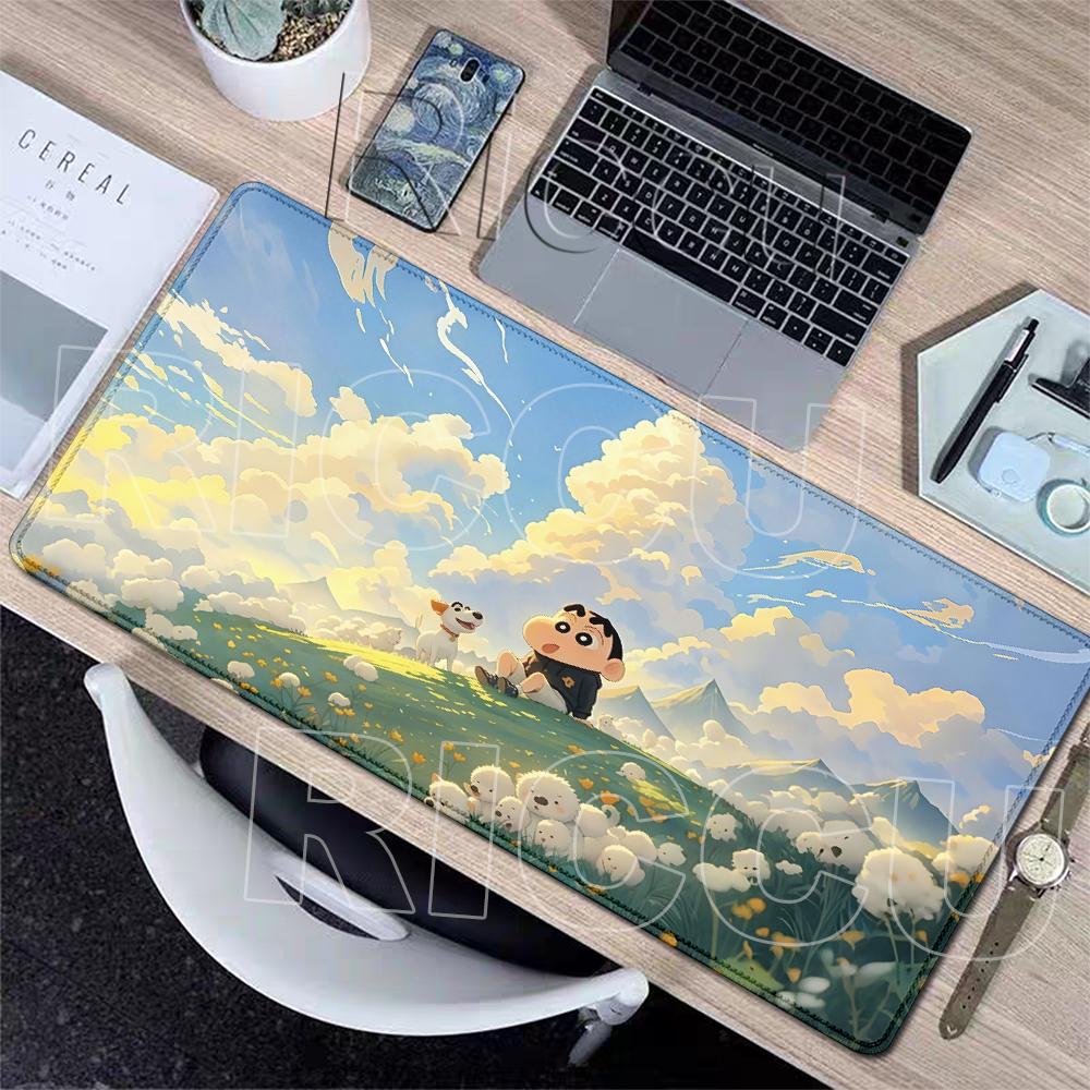 Extended Anime Cartoon Mouse Pads C-Crayon Shin-chans Desk Mats Peripherals HD Gamers Anti-slip Keyboard PC Rubber Table Carpets