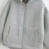 Autumn Winter Women's Zipper Hoodie Coat High Street Double Pockets Oversize Jakcet Loose Sweatshirts Outerwear Top