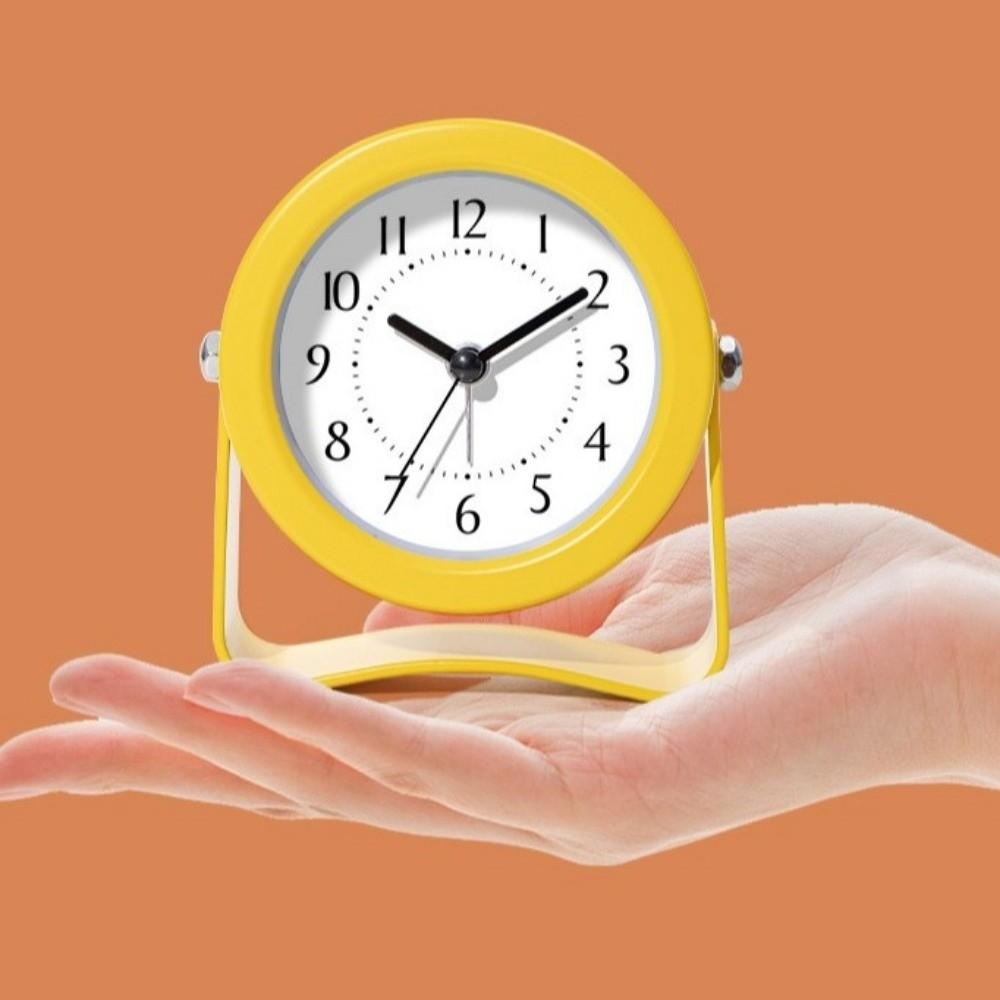 Silent Mechanism Alarm Clock Loud Sound Rotating Bracket Desktop Clock with Night Light Electronic Clock Bedroom Decor