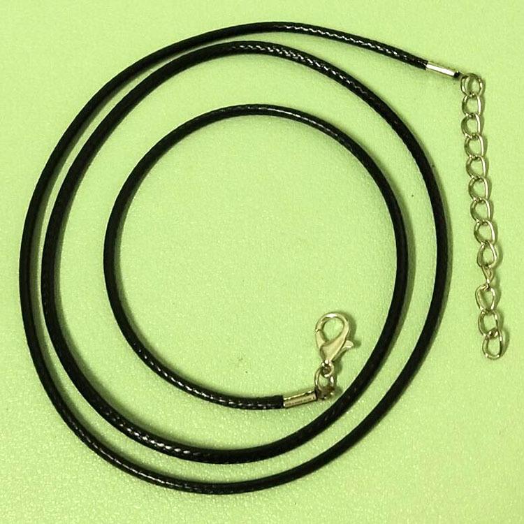 Leather Cord Black Necklace DIY Pendant, 2.0mm Thick Wax Rope Necklace Accessories