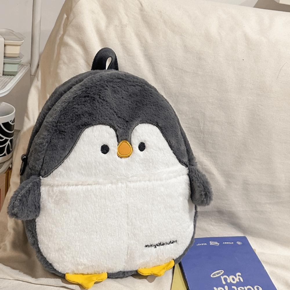 Kawaii Penguin Plush Crossbody Bag Adorable Animal Shoulder Bag Casual Soft Seal Backpack  Children