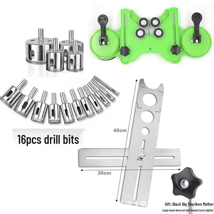 Tile & Glass Drilling Positioning Tool for Precise Punching and Chamfering