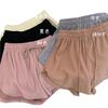 Women Student High Waist Solid Color Running Sports Shorts Pants