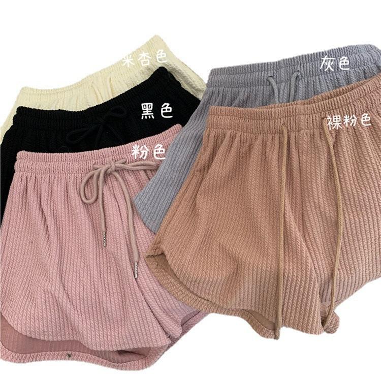 Women Student High Waist Solid Color Running Sports Shorts Pants