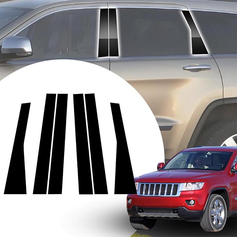 Car Door Window Pillar Post Trim Molding Cover B C Column Stickers Black Car Accessories for Jeep Grand Cherokee 2011-2021