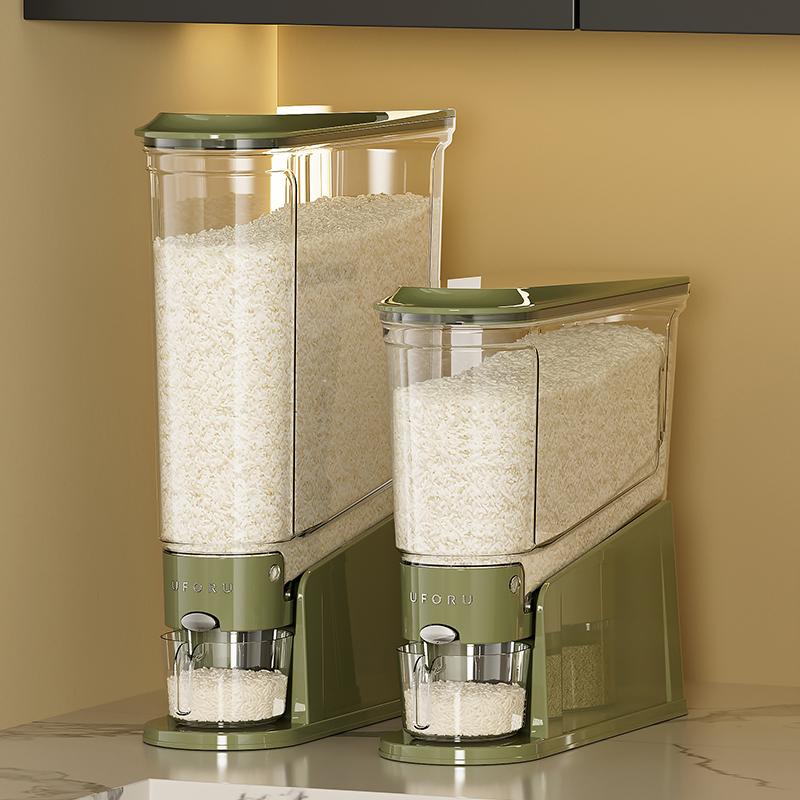 Uforu Press-Type Household Rice Drum Moisture-Proof Sealed Rice Container Slot Grain Storage Drum Food-Grade Organizing Box