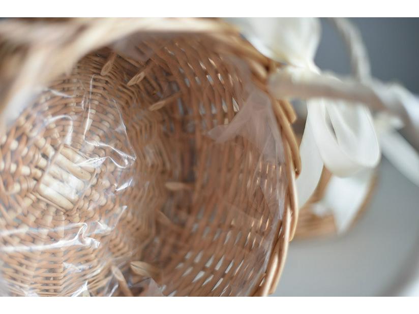 Handmade Bamboo Rattan Flower Basket - Willow Woven for Fresh/Dry Arrangements, Flower Girl Souvenir, or Storage.