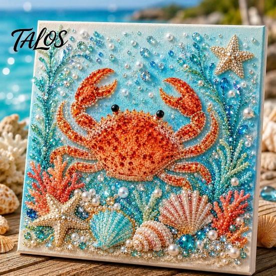 3D Strasssteine Bastelset Meeresschildkröte Oktopus DIY Perlenmalerei Set, Ozean Thema Diamant Malerei Entspannende Erwachsenen Sets Set für Erwachsene Anfänger, Perlen Alles-Perlen
