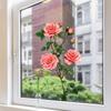 Romantic Pink Rose Window Stickers, Self-adhesive Waterproof Glass Stickers, Home Decoration Wall Stickers