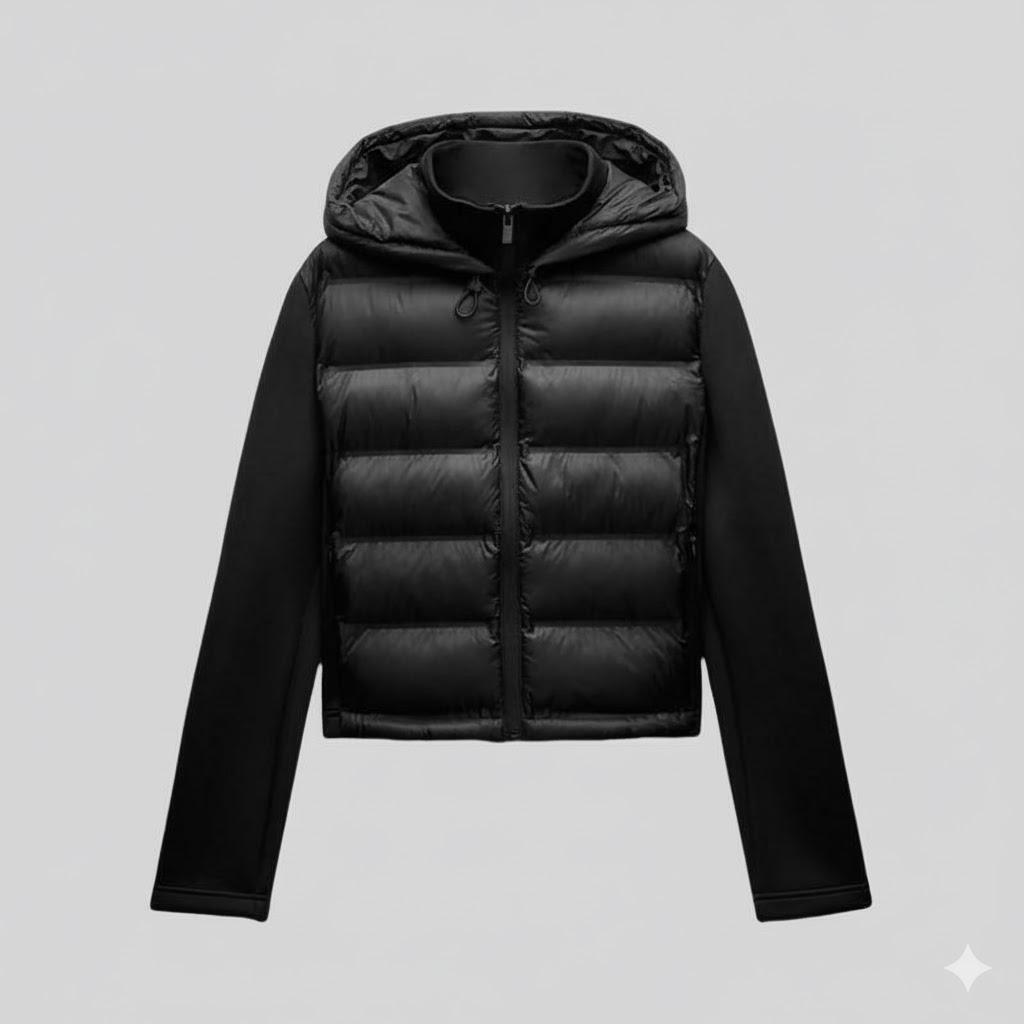

Женская легкая зимняя куртка с капюшоном, однотонная, женское пальто, карманы на молнии, длинный рукав, теплая спортивная куртка для женщин S чёрный