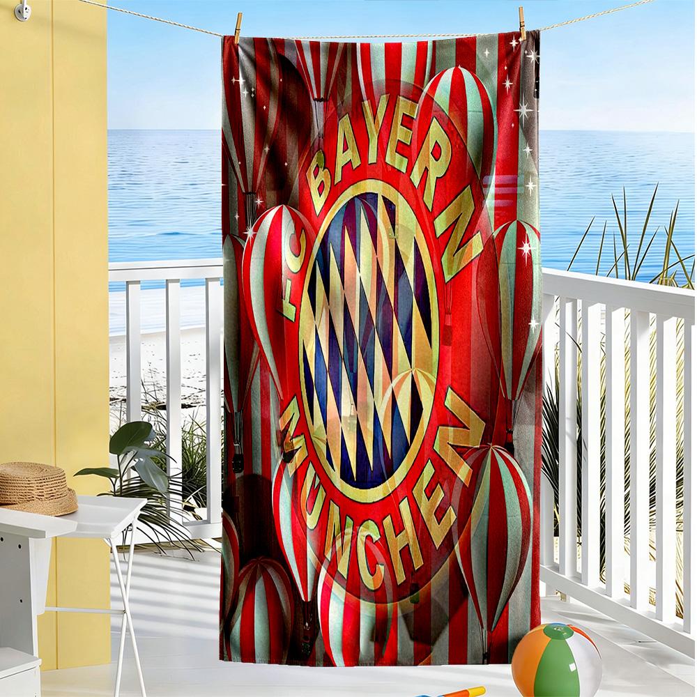 FC Bayern München Strandtuch Superweiche Mikrofaser Schnelltrocknendes Gewebe Bequem Leicht