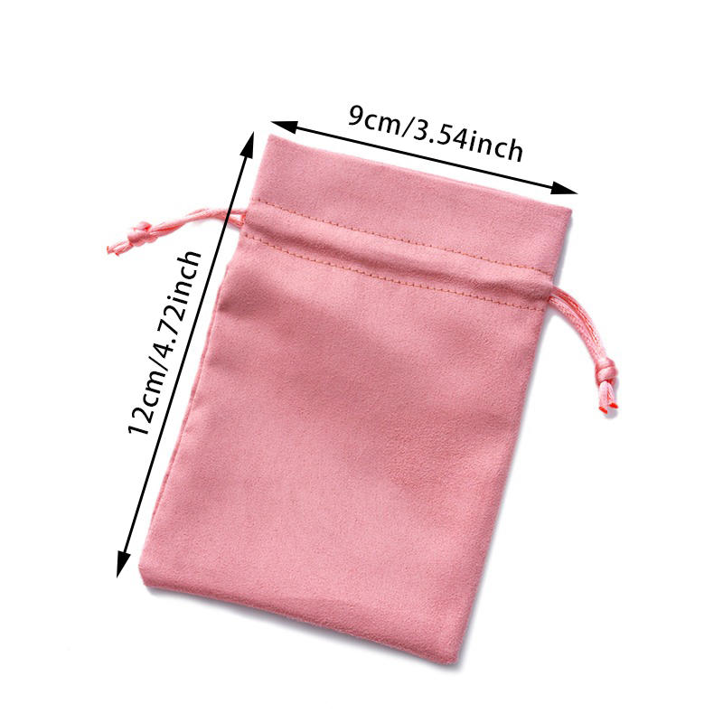 10 Stück Rosa Samt Kordelzugbeutel Schmuckbeutel für Geschenke Hochzeitsmitgebsel Halsketten Schmuckaufbewahrung Verpackung für kleine Unternehmen