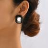 Luxury Design Sparkly Glass Bridal Charm Stud Earrings For Women Trendy Unusual Pendant Wedding Party Jewelry Gift