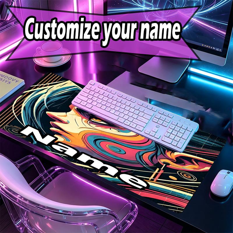 Custom Name Personalized Jinx Pattern Mousepad, Laptop PC Desk Mat, Decorative Desk Mat for Home Keyboard Pad Gift