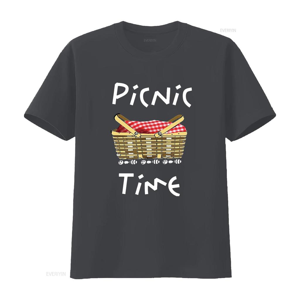 Picnic Time Ants Carry Off the Basket Funny Design T Shirt Vintage Washed Breathable Fashion Unisex Versatile