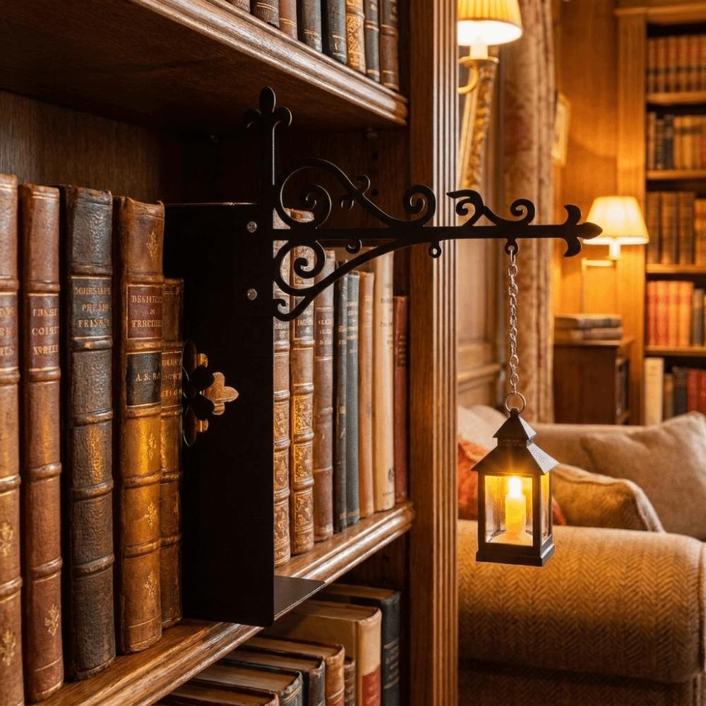 Metal Bookshelf Lantern Light Warm Yellow Bookshelf Ghost Light Library Reading Lamp Reading